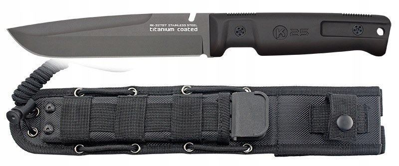 Nůž K25 32757 Tactical Black Rubber Tc