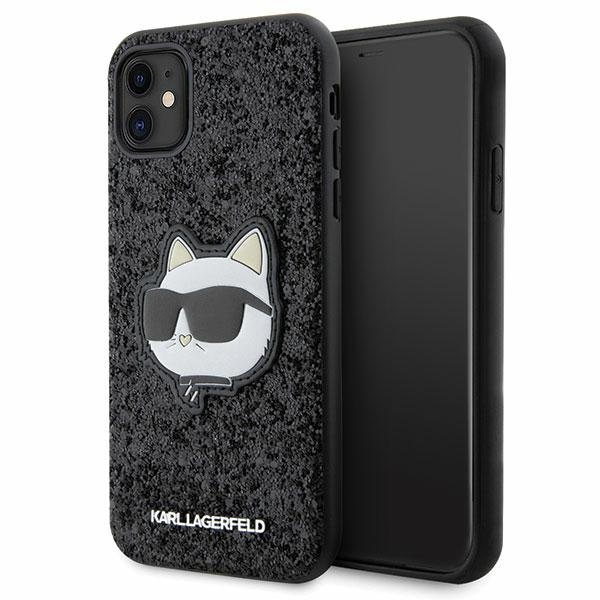 Etui Karl Lagerfeld Glitter Choupette Patch na iPhone 11 Xr czarne Karl