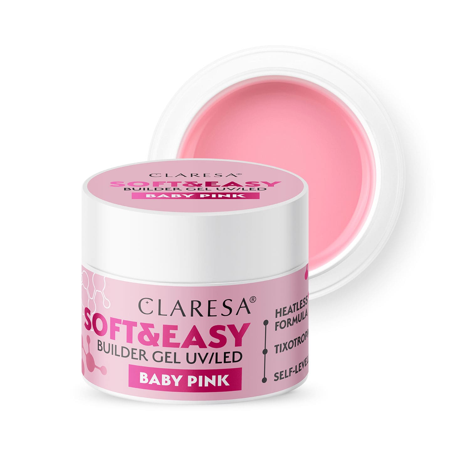Claresa Builder gel Samopoziomujący Żel budujący Baby Pink 12g