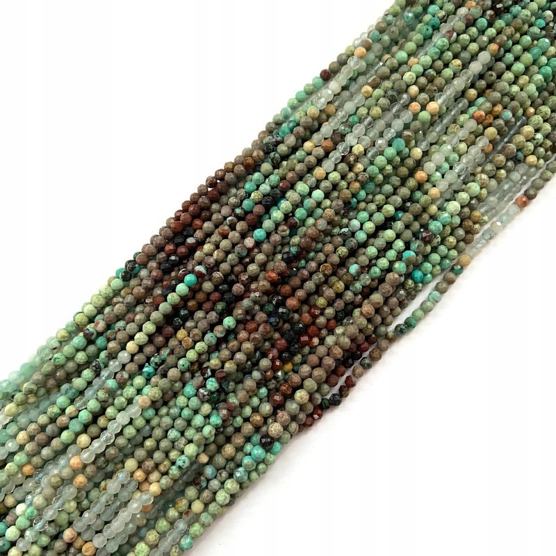 1199-Chryzokola fazetovaná kulička 3mm šňůrka