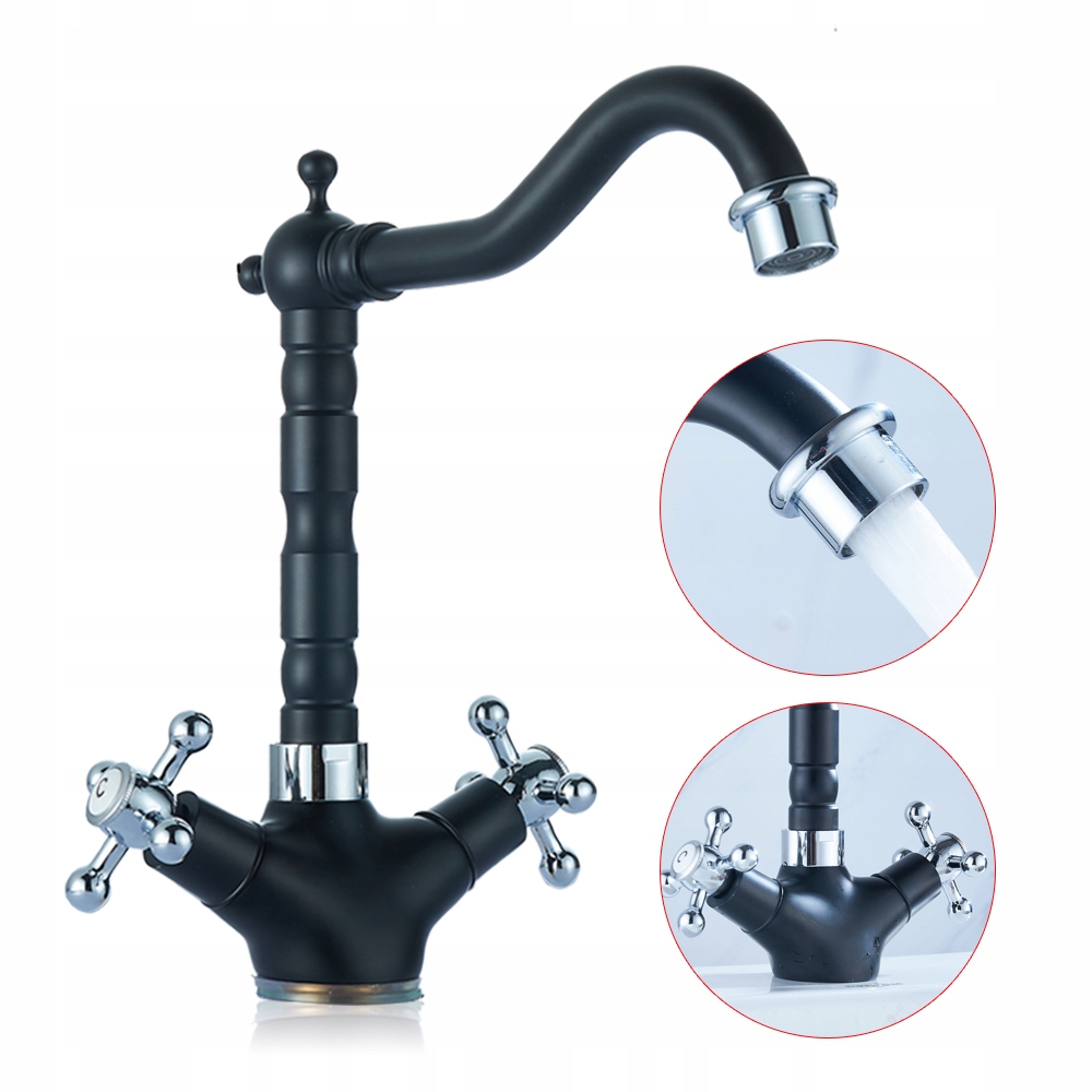 BATERIA UMYWALKOWA OBROTOWA RETRO czarny