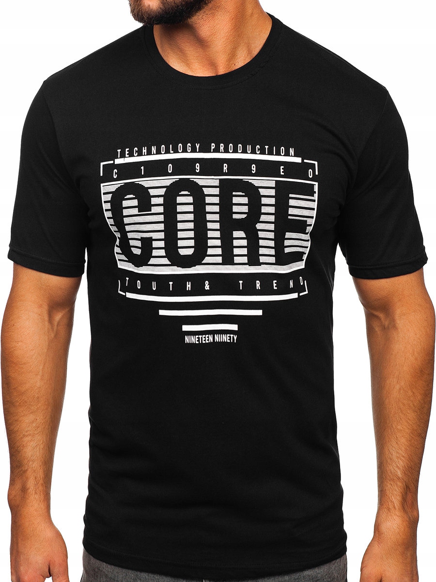 

T-shirt Męski Koszulka Czarna SS11071 ROZMIAR_2XL