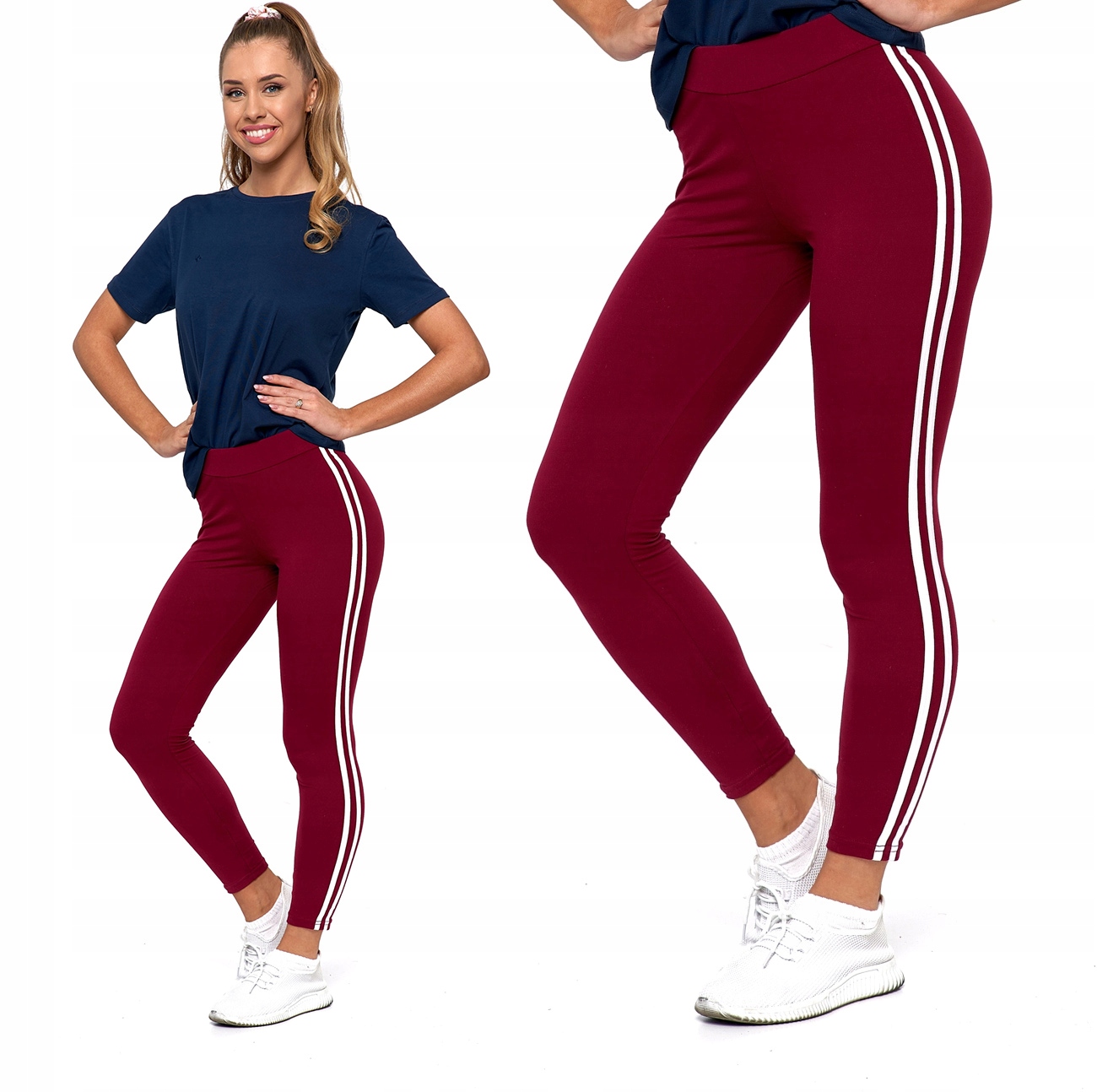 

Moraj Fit Legginsy z wysokim stanem Lampasy S/m