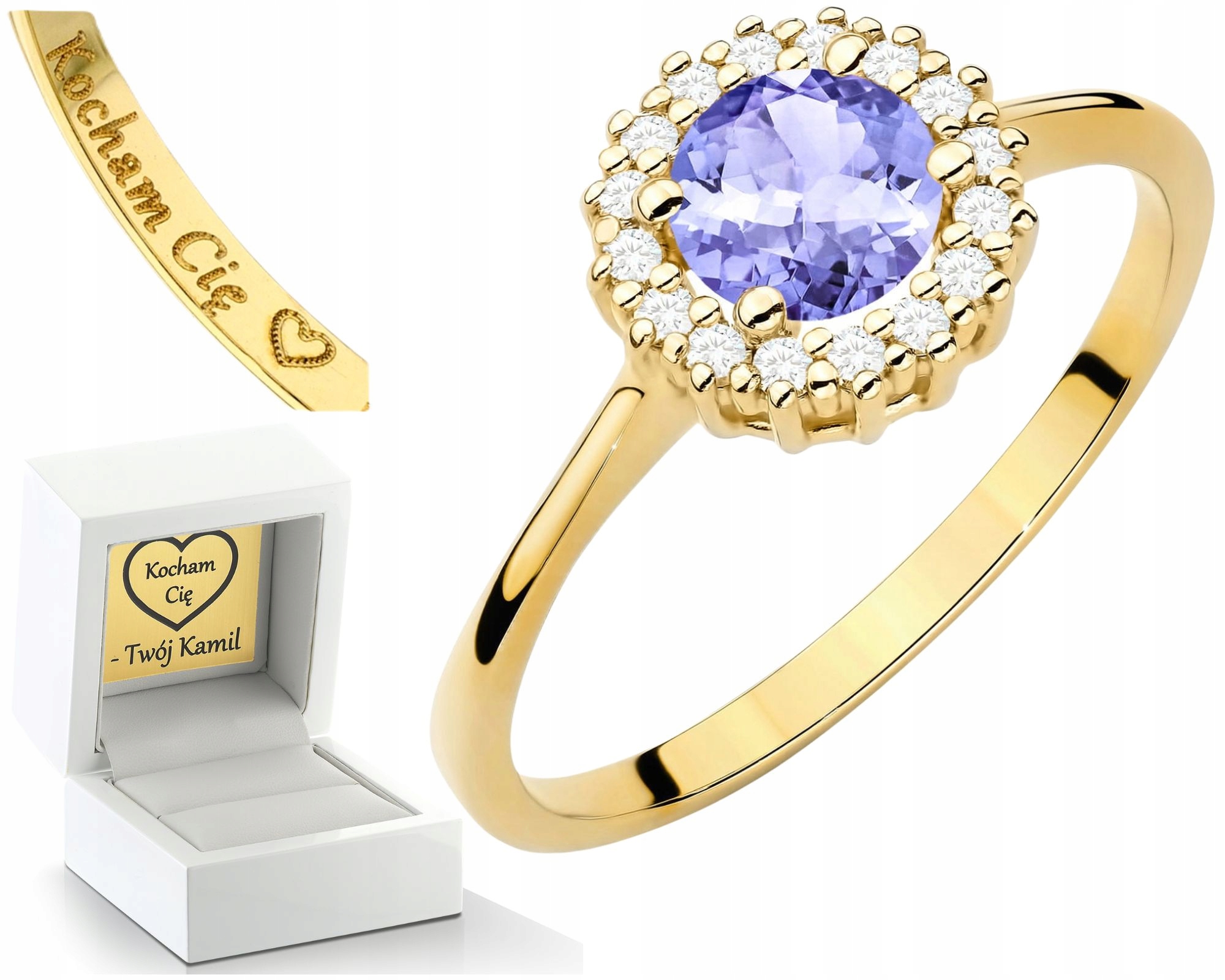 Zlatý Prstýnek S Tanzanitem A Brilianty
