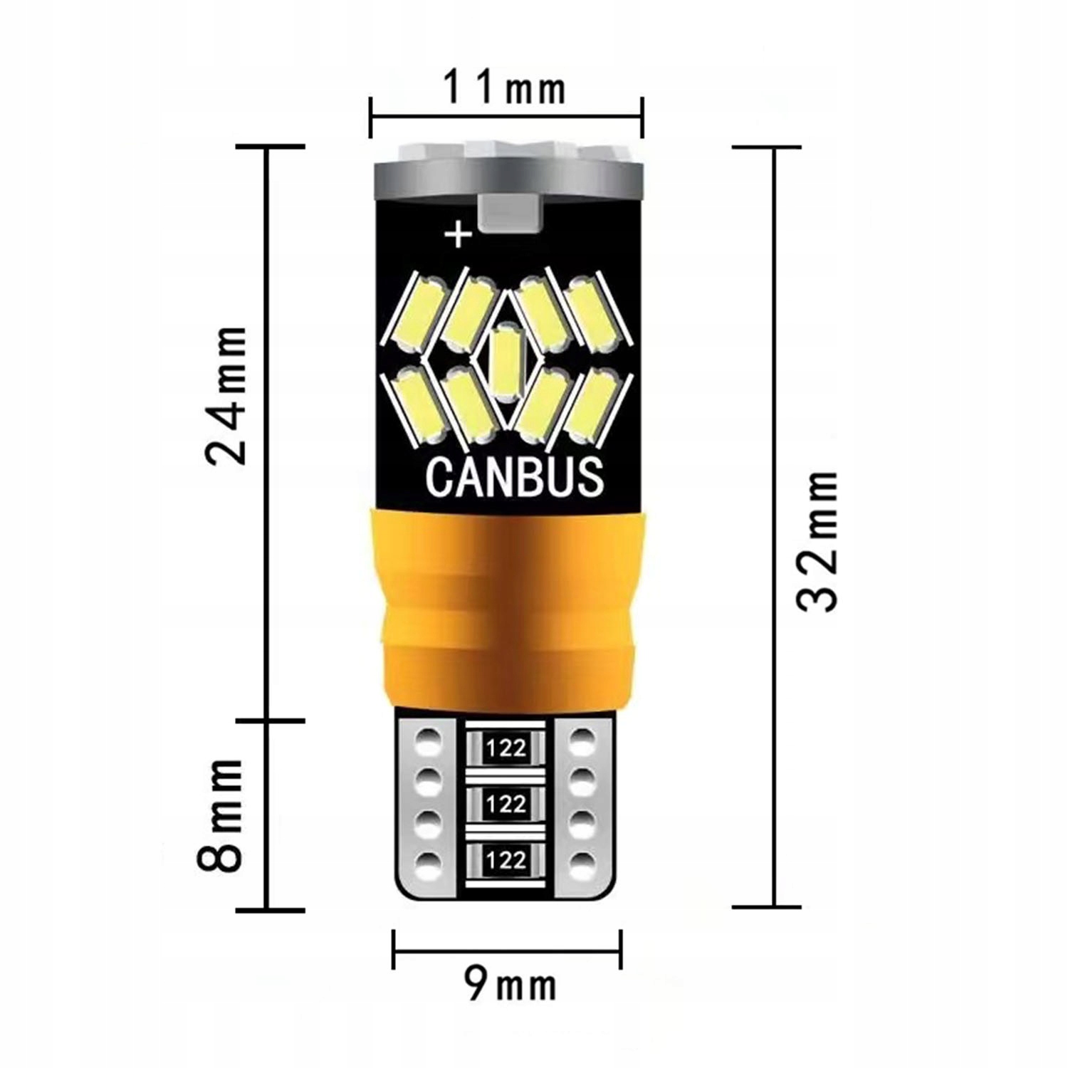 ŻARÓWKI LED W5W T10 POSTOJOWE CANBUS 360° 27LED SMD 550LM 6000K MOCNE 4 SZT Producent Inny