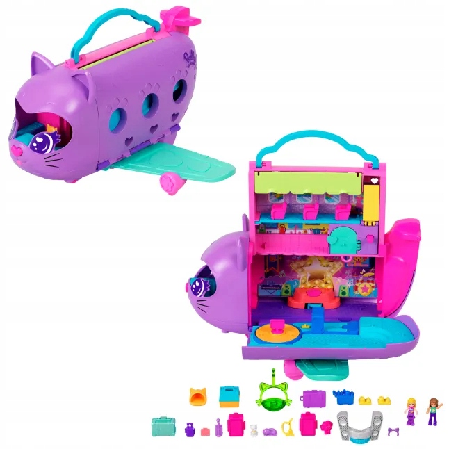 POLLY POCKET KOTOLOT ZESTAW KOCI SAMOLOT + 2 LALKI I AKCESORIA HWP19 Minimalny wiek dziecka 4