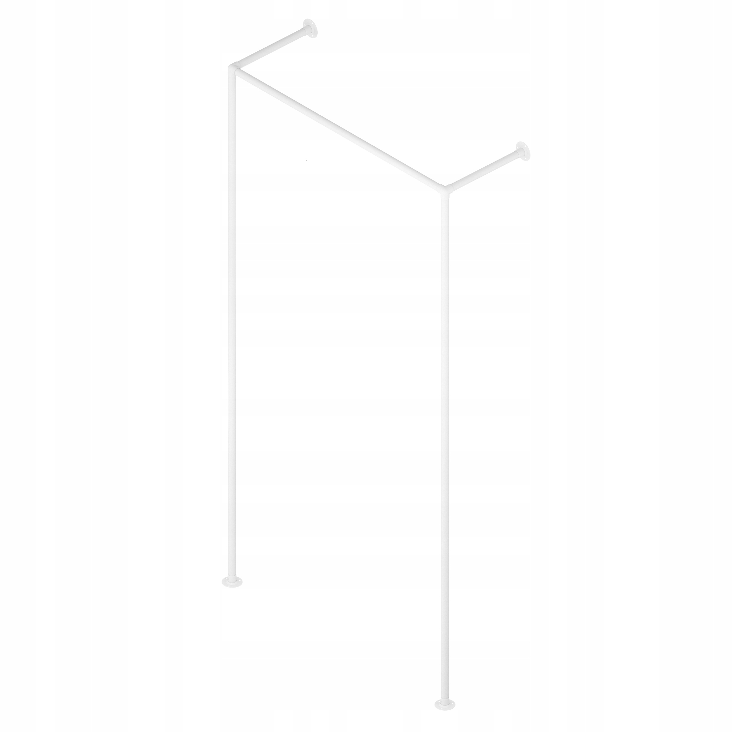 Tyč Na Oblečení Věšák Na Stěnu Loft 203x102cm fi 25mm Hotse Bílá