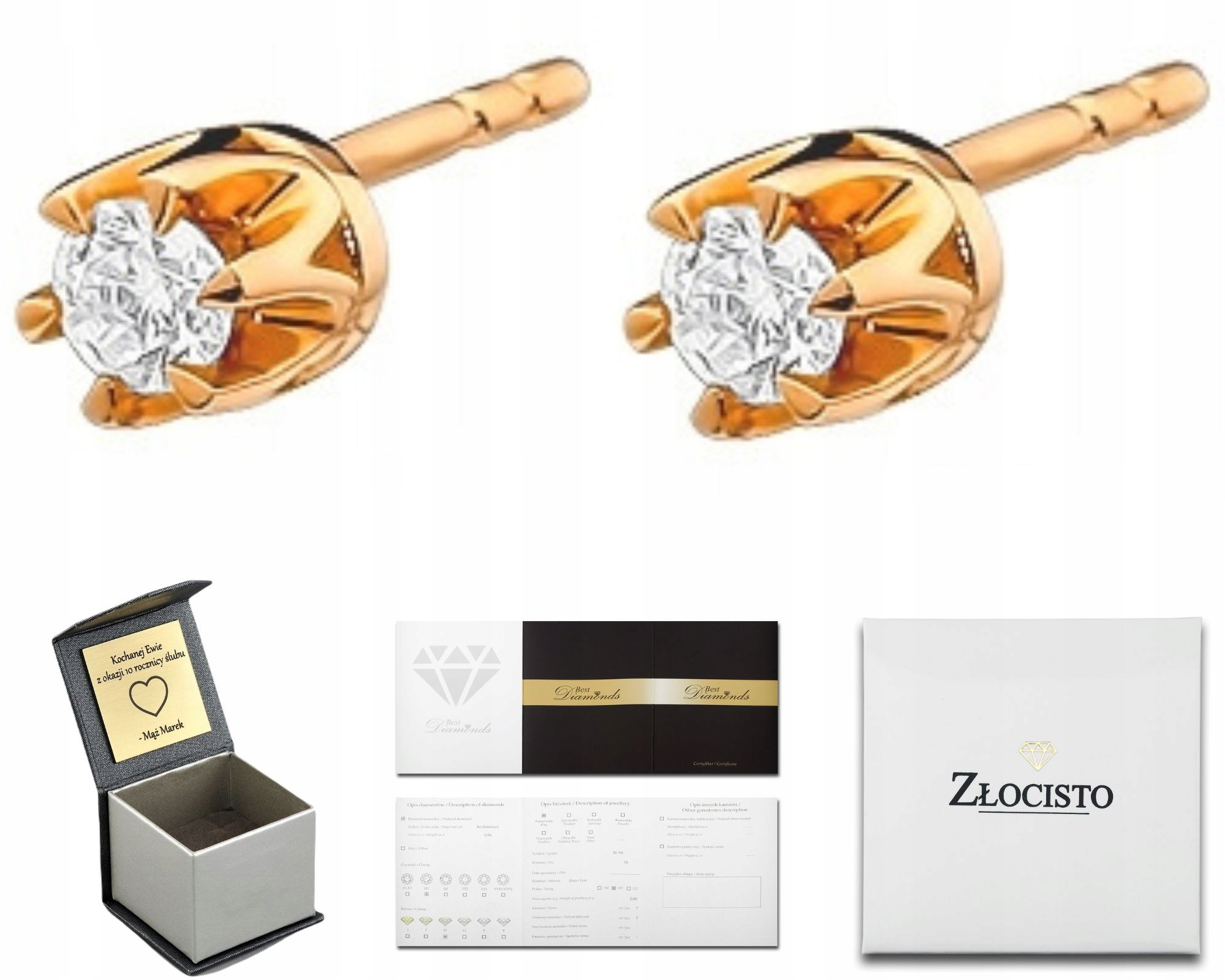 Náušnice Z Růžového Zlata S Brilianty 0,20CT 585