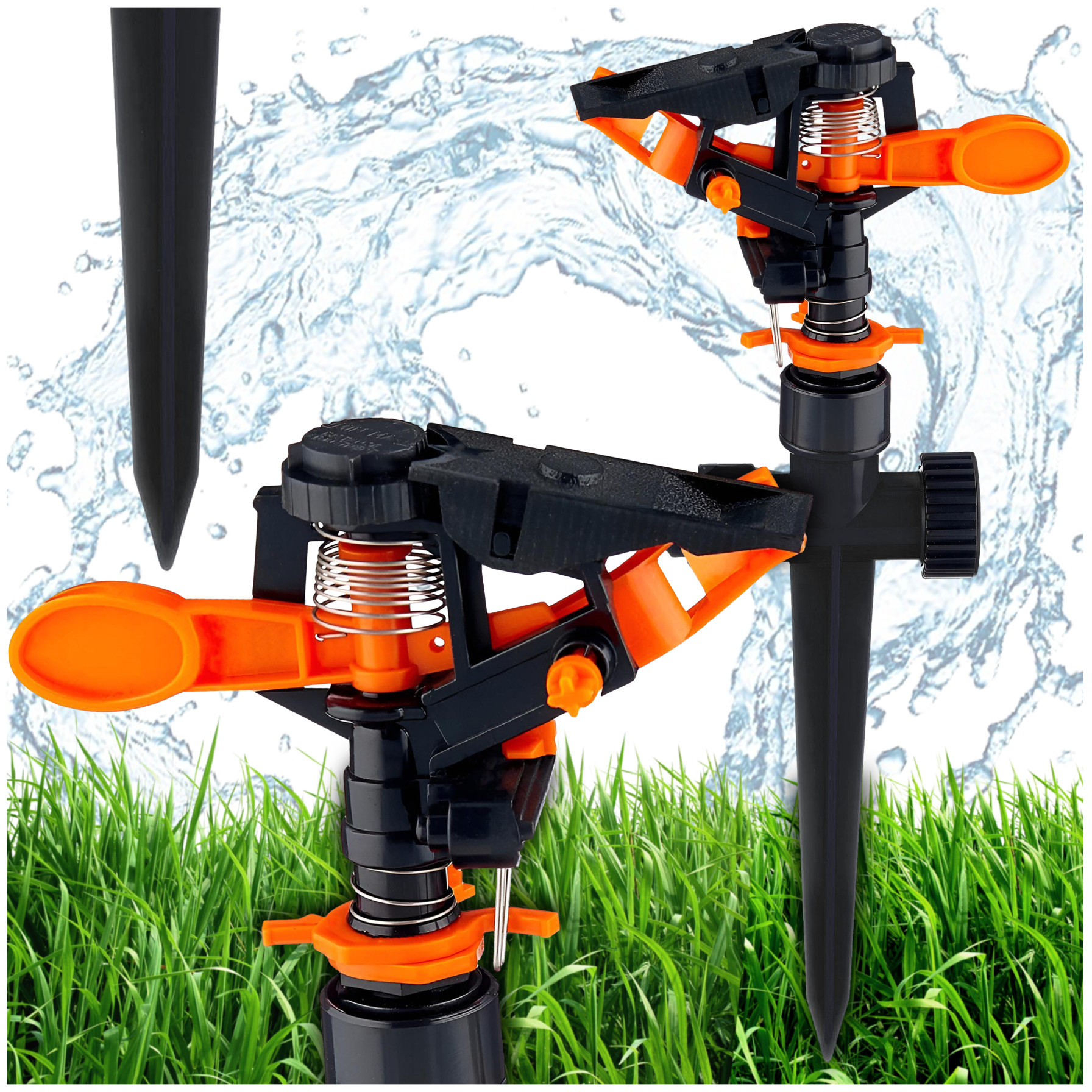 ZRASZACZ OGRODOWY PULSACYJNY OBROTOWY 360° DO PODLEWANIA TRAWY WBIJANY