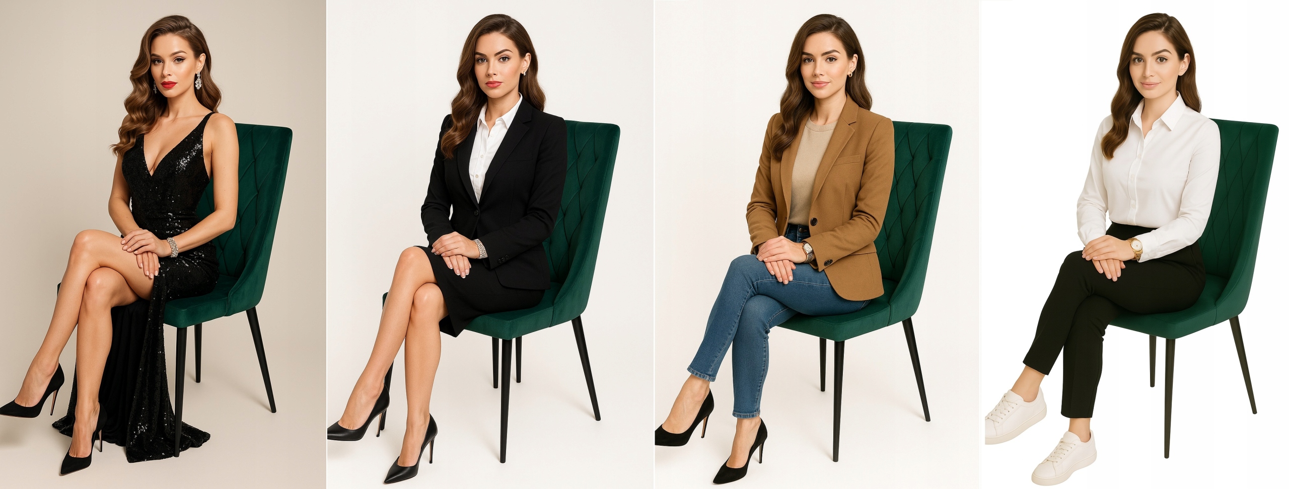 Krzesło Glamour WELUR tapicerowane PIKOWANE jadalnia salon zielony