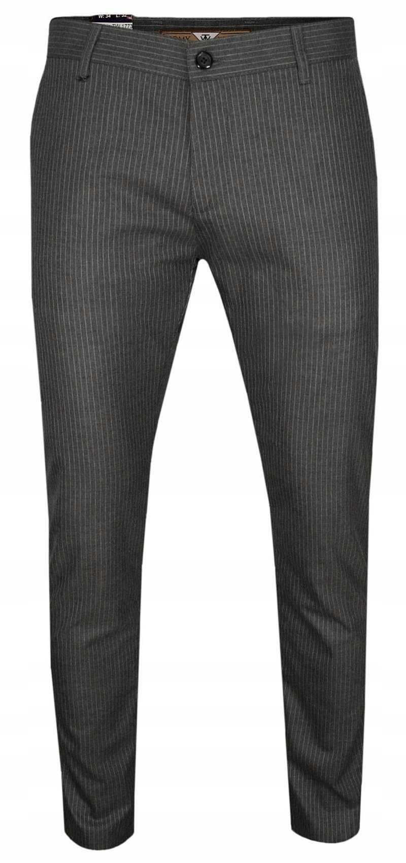 Šedé pánské kalhoty chinos s pruhy 30/32