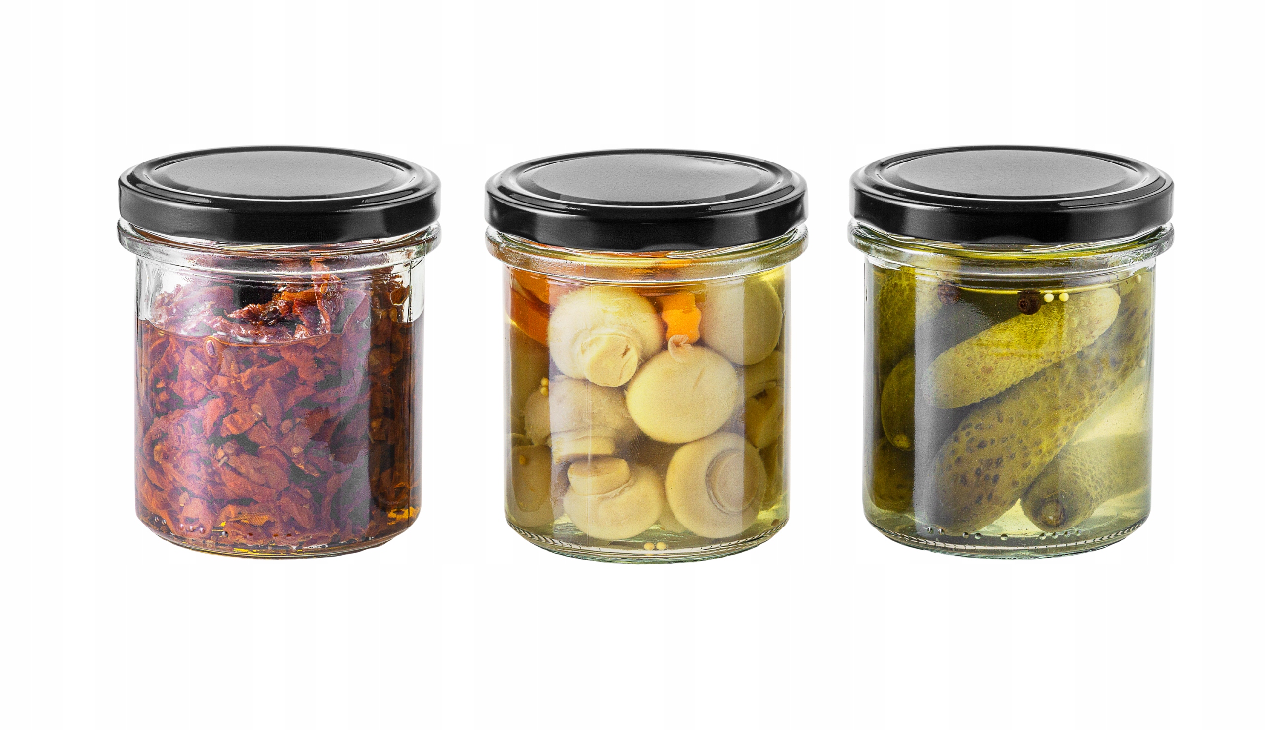 słoiczek na przetwory 350ml dżem desery słoik słój czarna zakrętka 350 ml Materiał wykonania szkło