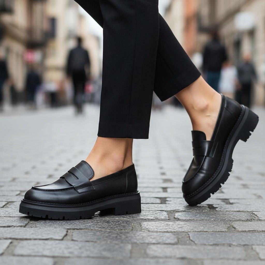 Mokasíny dámské kožené polobotky Černé Marco Tozzi Feel Me 24790