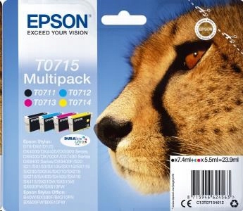 Atrament Epson Multipack 4-farebný atrament T0715 DURABrite Ultra…