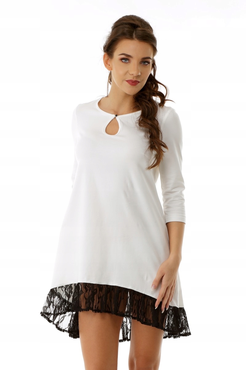 Tunika, oversize pusa s krajkou, volná, S/m