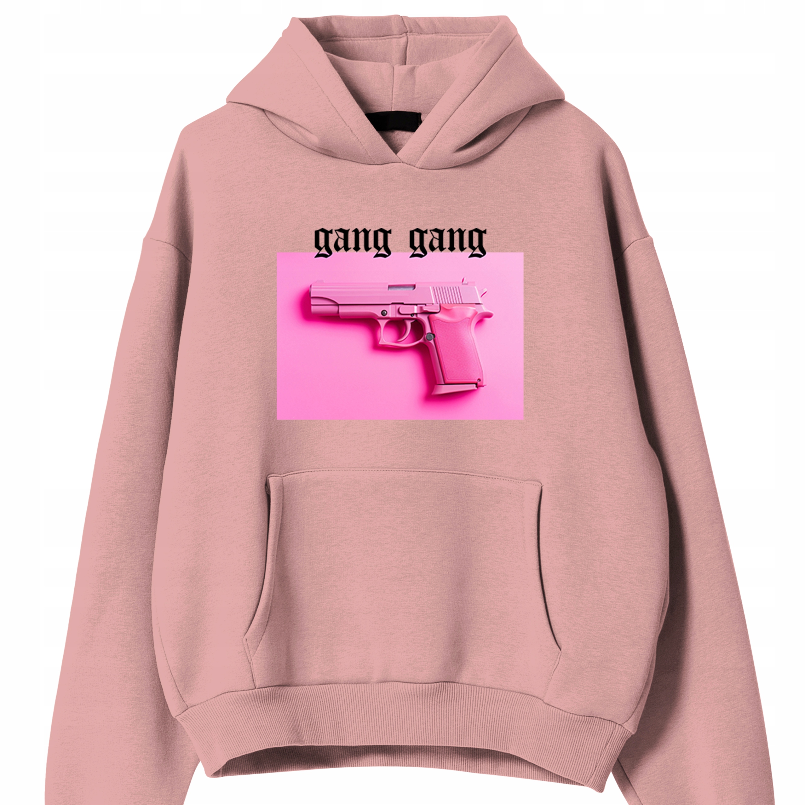 Mikina Růžová S Kapucí Na Dárek Jaro Zábavný Gang Gang S