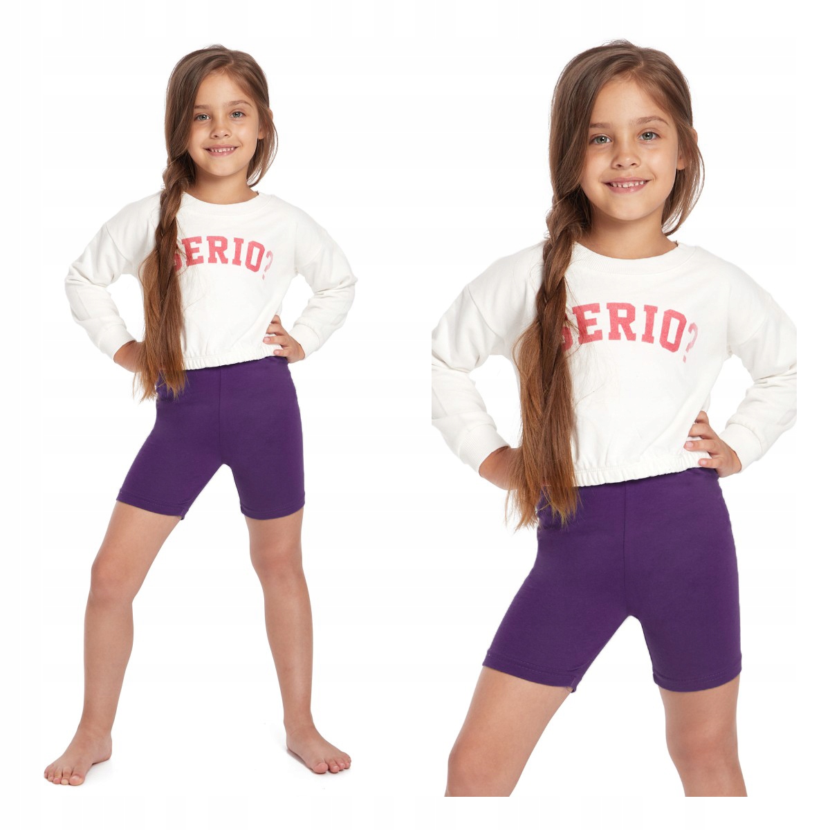 

Dziewczęce Legginsy 1/2 Szorty Śliwka Kolarki