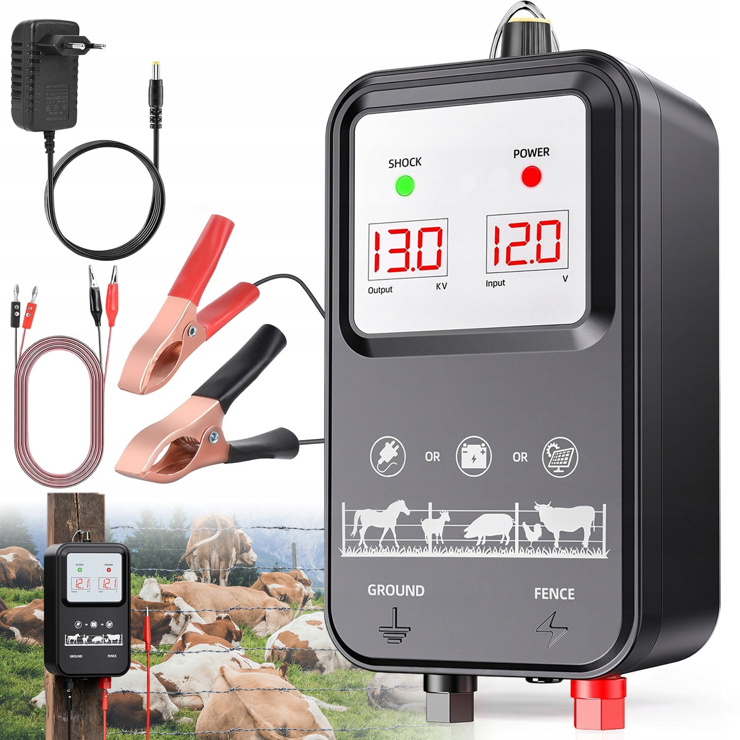 Univerzální Vodotěsný Elektrizátor, Silný, 2J Elektrický Pastuch