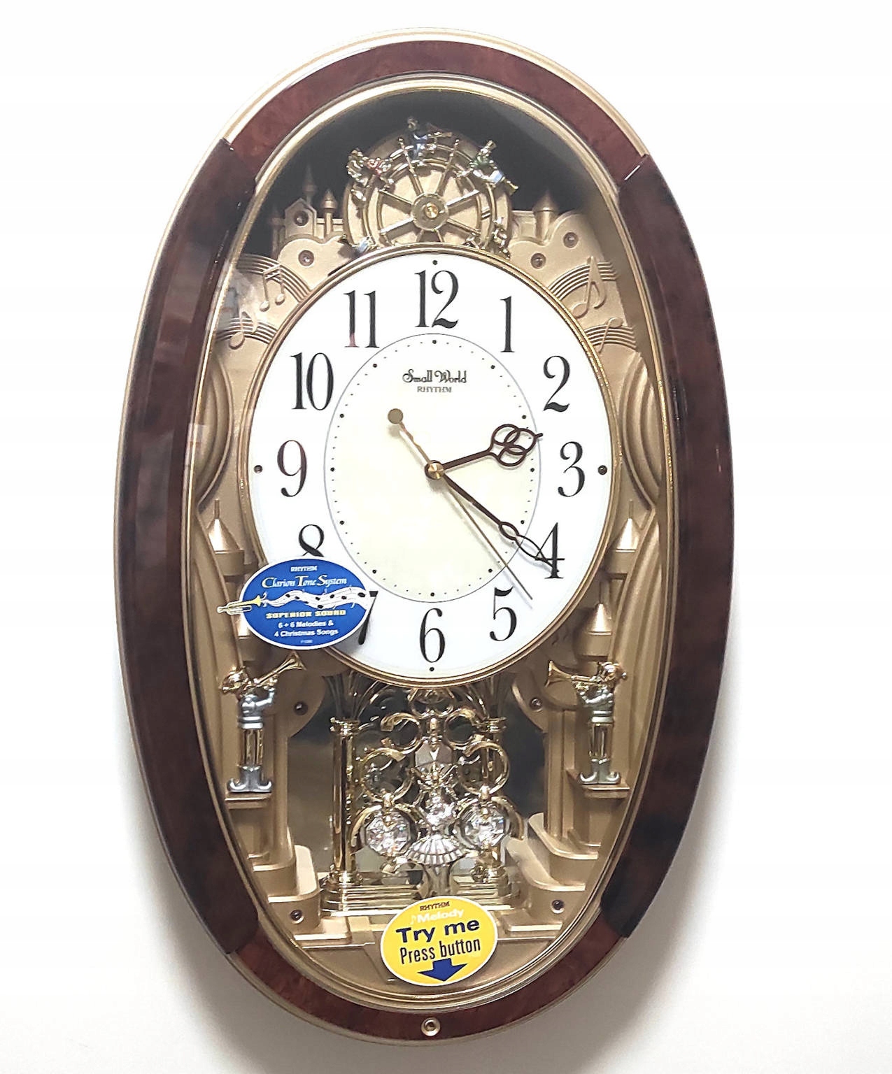 Elegantný Hodinový Strojček Rhythm Melódie Led Kryštály 4MJ89