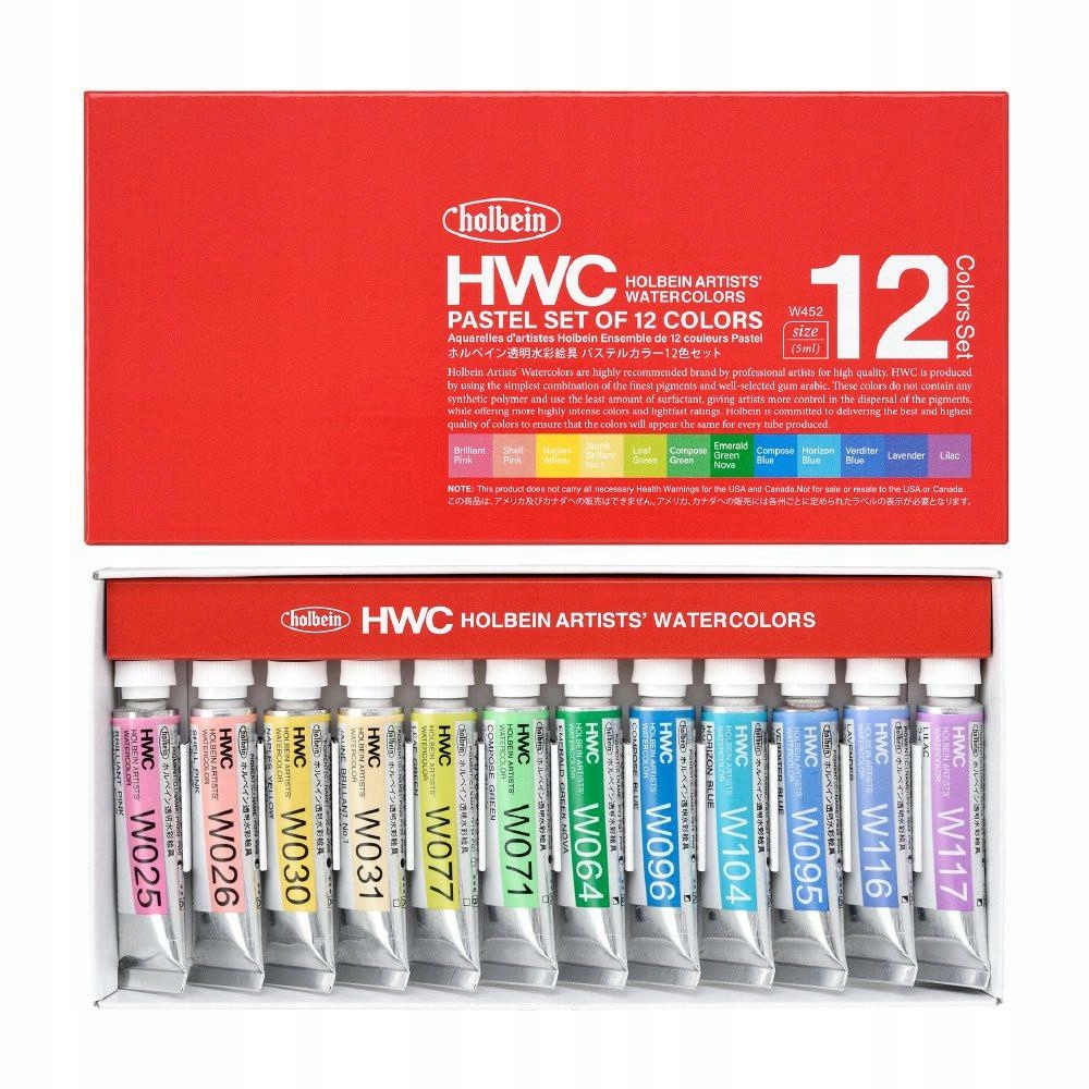 Sada barev Hwc Watercolors Pastel Holbein Artists 12k W452
