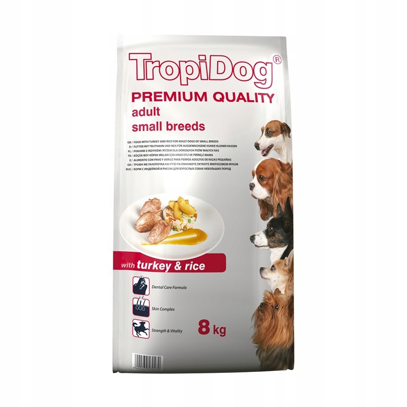 Levně Tropidog Premium Adult Small Breeds s krůtím masem a rýží 8 kg