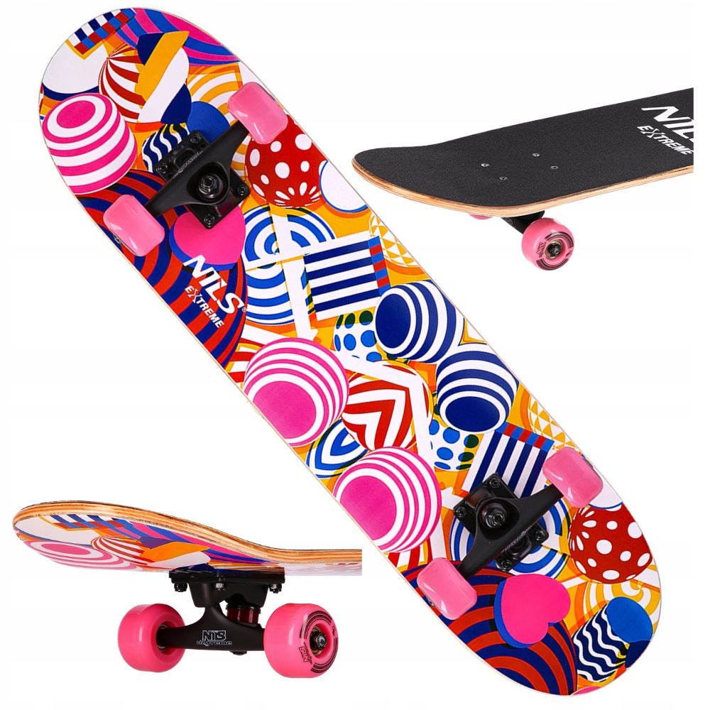 Deskorolka Klasyczna Drewniana Profilowana Kompletna Dla Dziecka Hoop