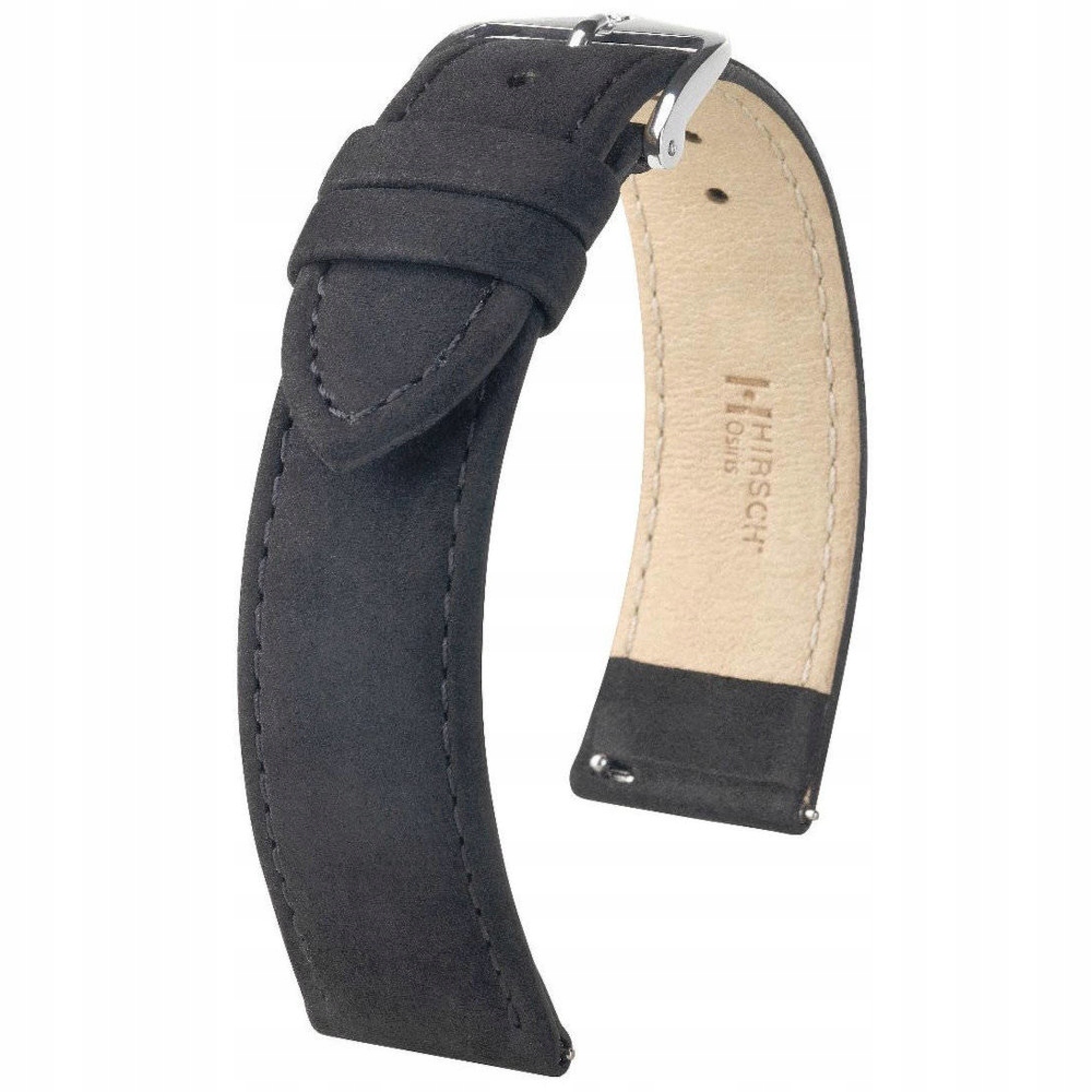 Černý kožený opasek 20 mm Hirsch Osiris