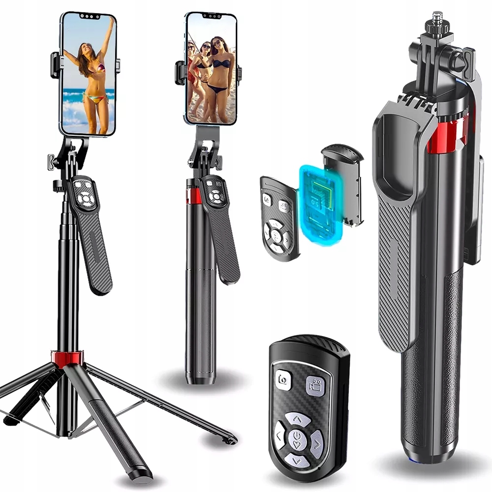 Tripod GearPro Kijek Kij Stick Statyw na Telefon Smartfon 180 cm czarny