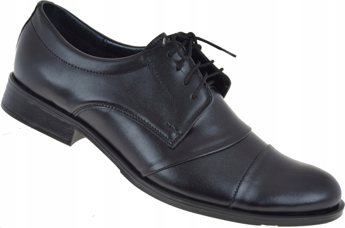 Elegantní černé pánské pohodlné kožené polobotky Moskała 230 Vel. 42