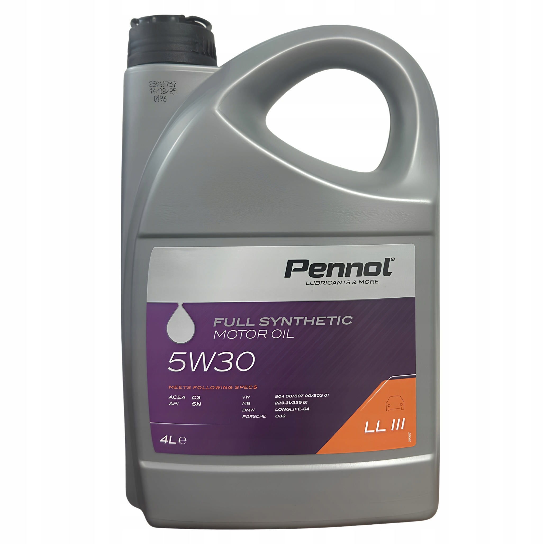 Pennol Full Synthetic Motor Oil 5W30 LL III 4L Olej Silnikowy Syntetyczny