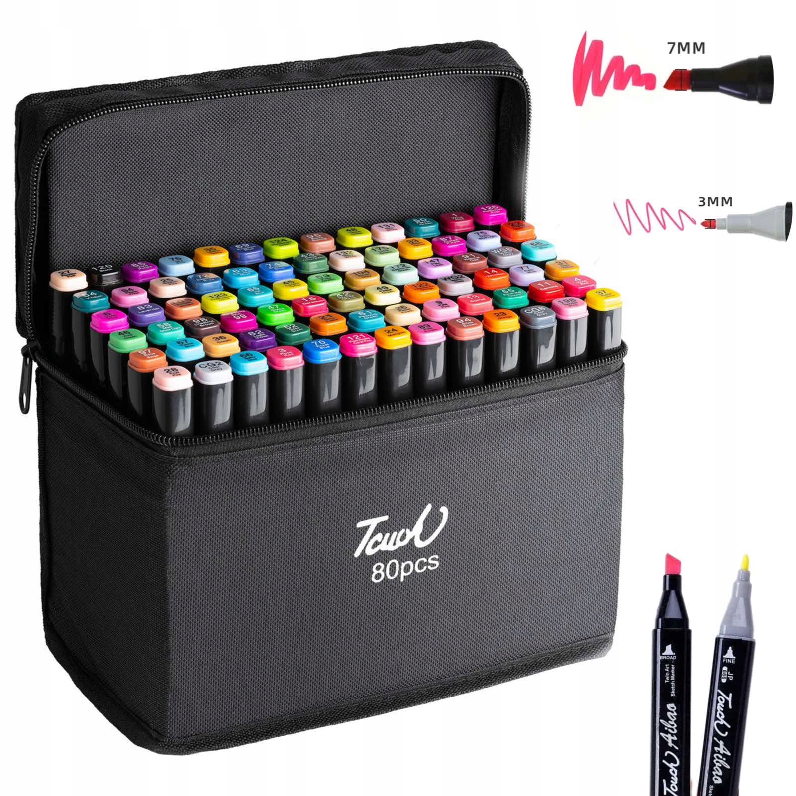 

Flamastry dwustronne Touch 80 sztuk Etui
