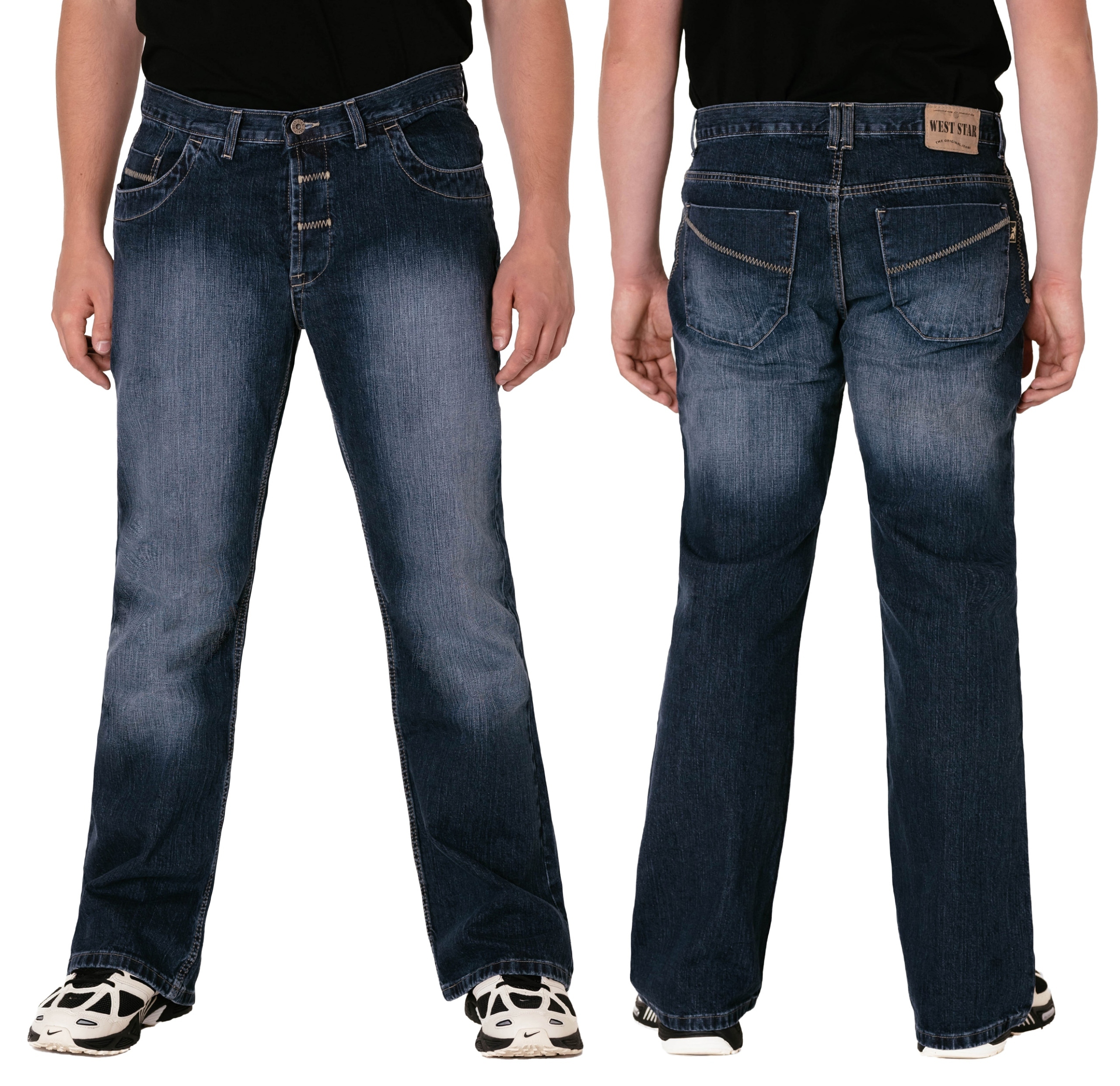 Spodnie Męskie Jeans Szwedy Dzwony z Szerokimi Luźnymi Nogawkami 103/2 96cm