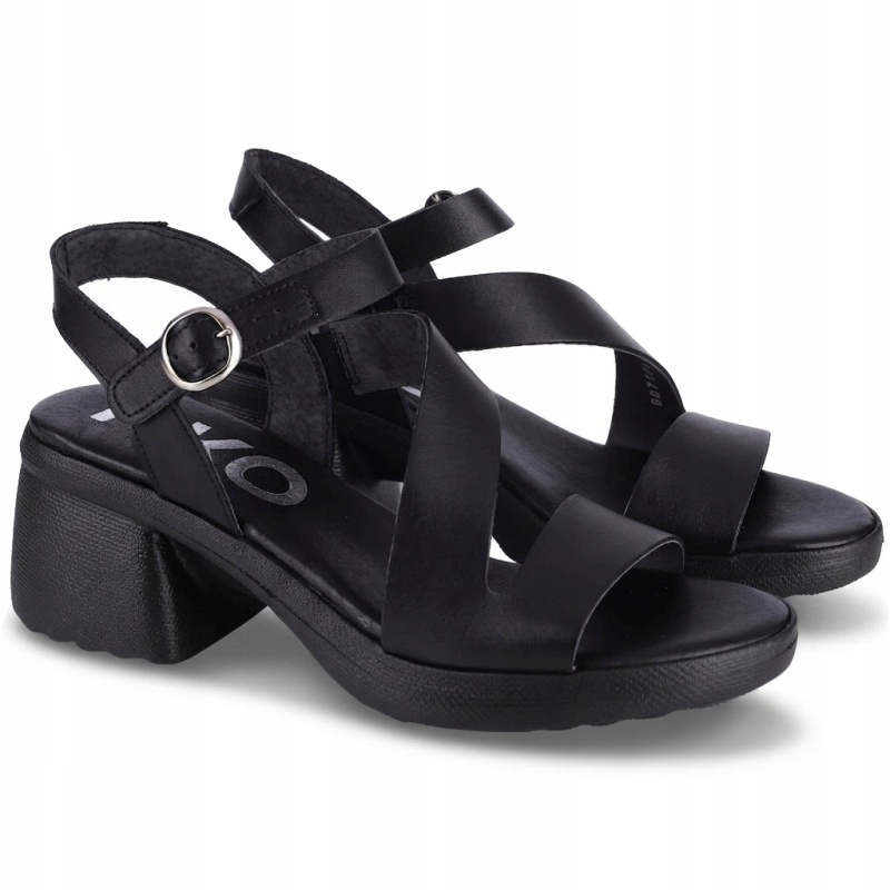 Dámské kožené sandály Ryłko 4RG72_M_ __21F Black černé Kůže VEL..39