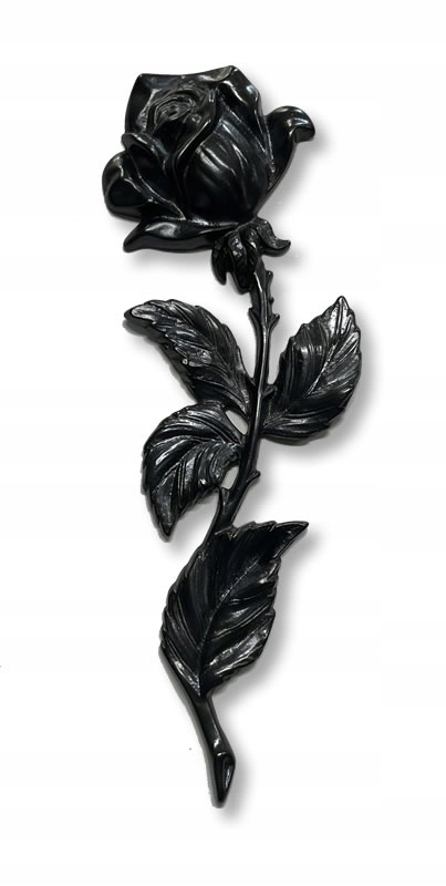 Růže malá, rovná, výška 25 cm, mosazný odlitek černěný