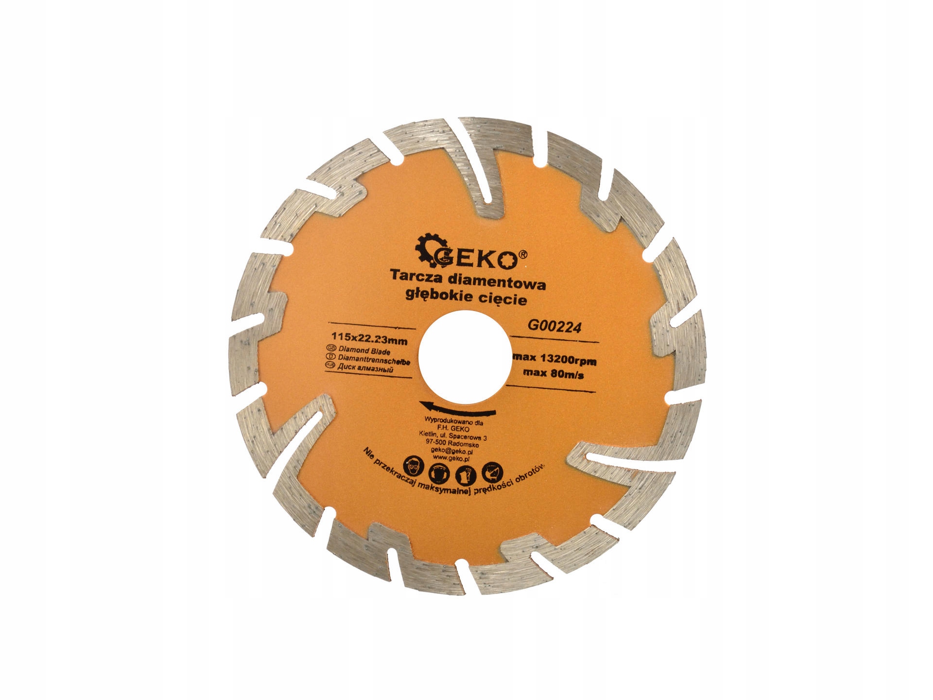 

Tarcza diam.115mm głębokie cięcie Geko G00224