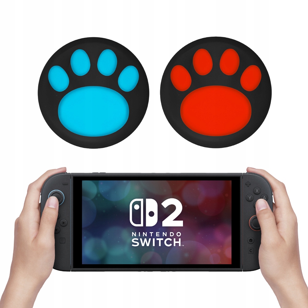 You2K 2 x nakładka silikonowa w łapki para 2 szt do Switch 2 czer-niebi