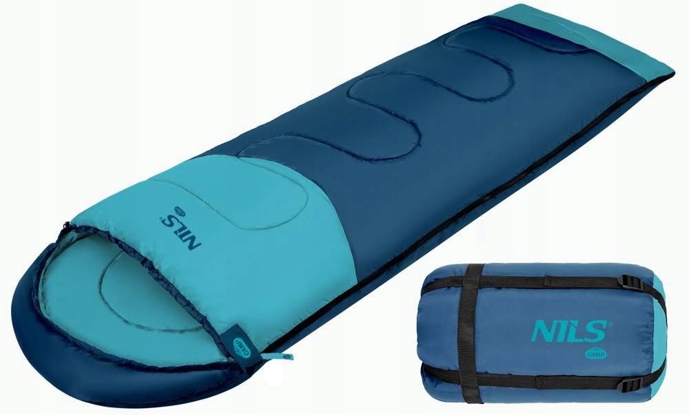 ŚPIWÓR TURYSTYCZNY Z KAPTUREM CIEPŁY LEKKA KOŁDRA 215x75