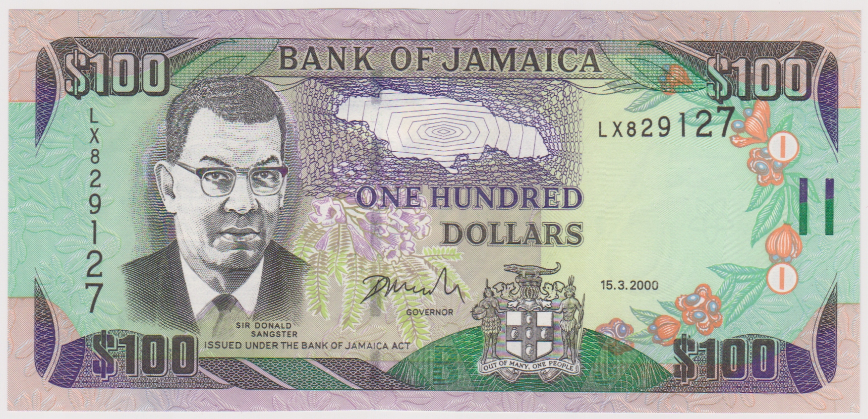 Jamajka - 100 Dollars - 2000 - P-76c - st.1