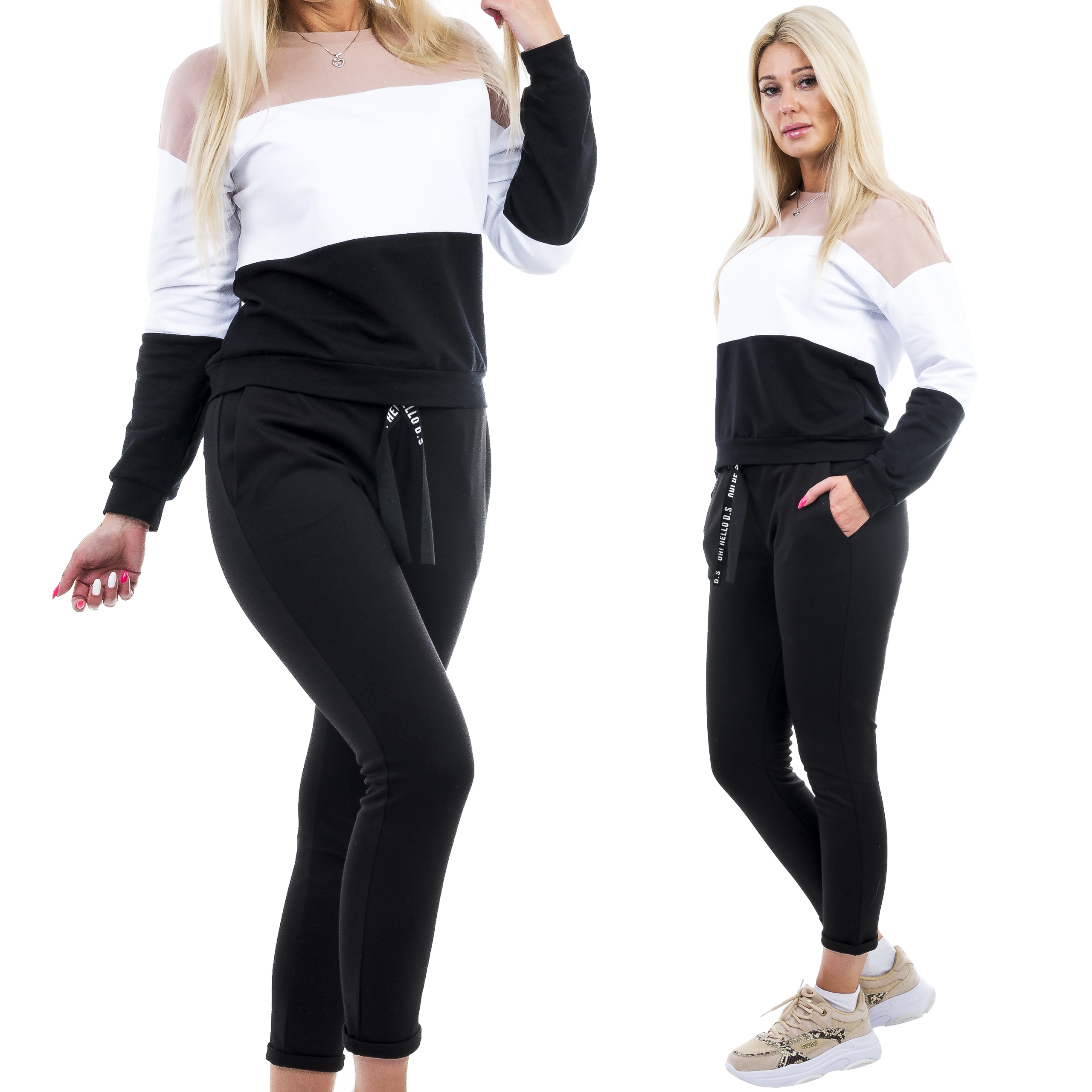 

Z286 Komplet Dres Pasy Beżowo - Czarny r 44