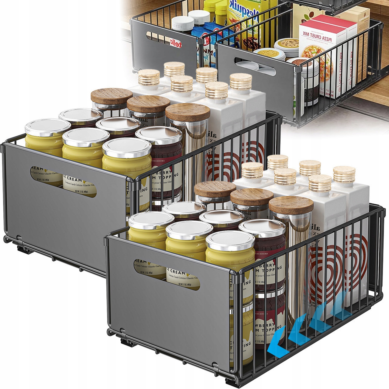 Teleskopický organizér pod Dřez na čisticí prostředky Koupelna Kuchyně