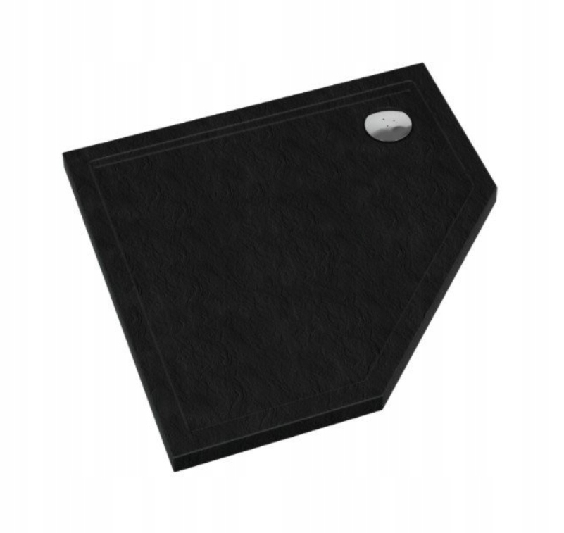 Akrylová pětiúhelníková sprchová vanička Sharper Black Stone 80 x 80 cm