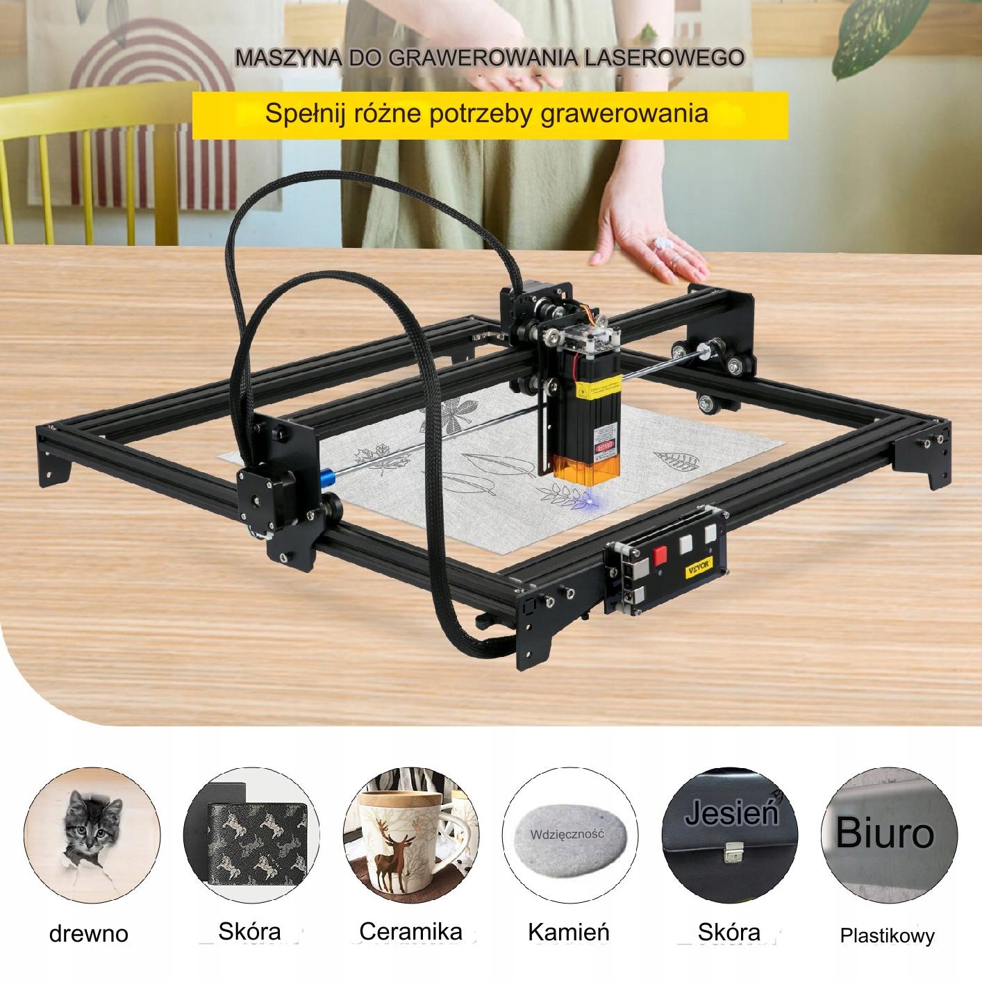 Grawer laserowy maszyna tnąca laserem 5,5W 40x41cm Moc 5 W