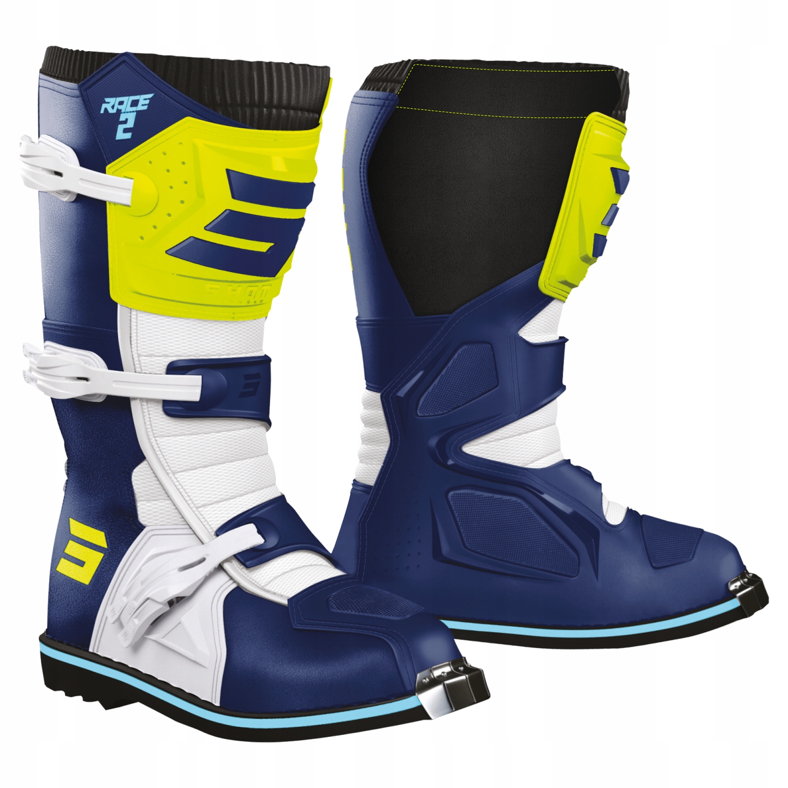 Topánky cross Shot Racing Race 2 Kid Modrá/Žltá fluo 38