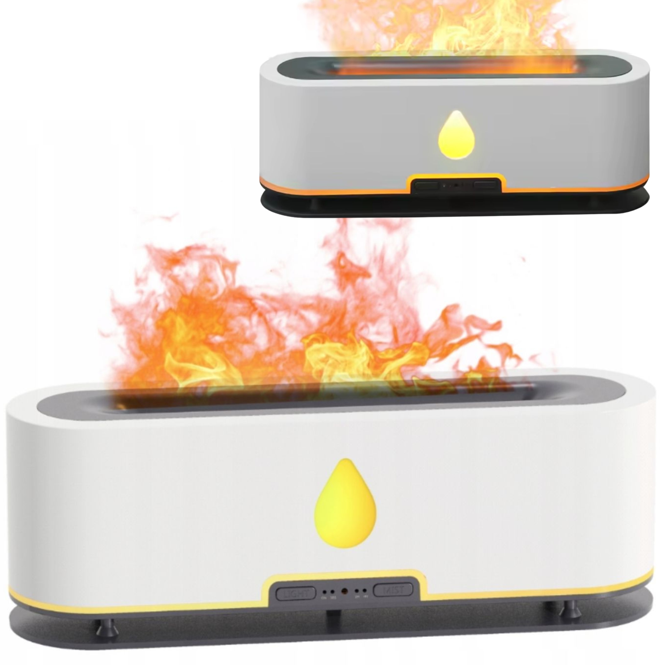 Difuzér Ultrazvukový Pachový Led Plamen Oheň 4 režimy Časovač Dálkové ovládání