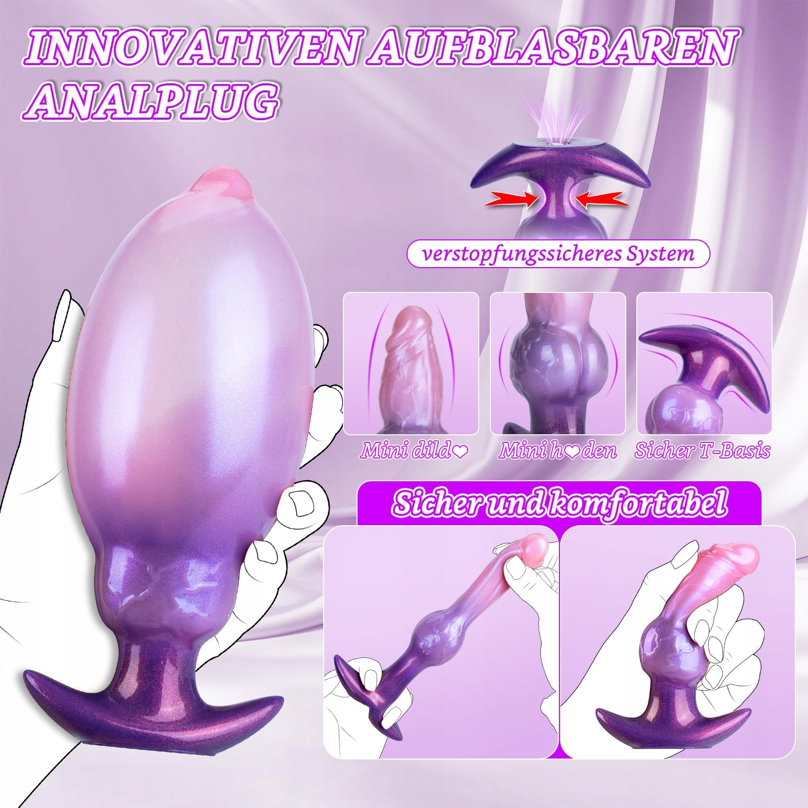 NEU Analny Korek XXL Z Pompką Dla Mężczyzn I Par — miniatura 3