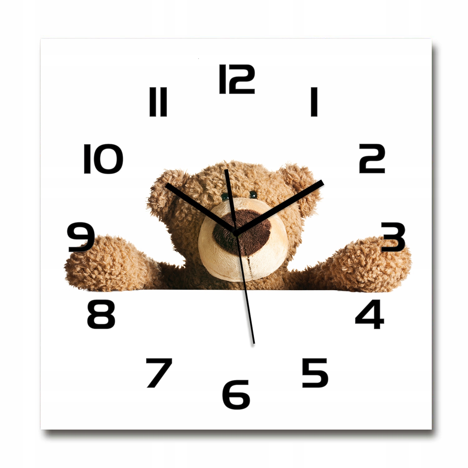 

Duży zegar ze szkła hartowanego Pluszowy miś 60x60
