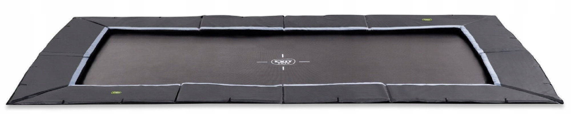 Duża Trampolina Ogrodowa Naziemna Gruntowa Prostokątna 275x458 CM Czarna