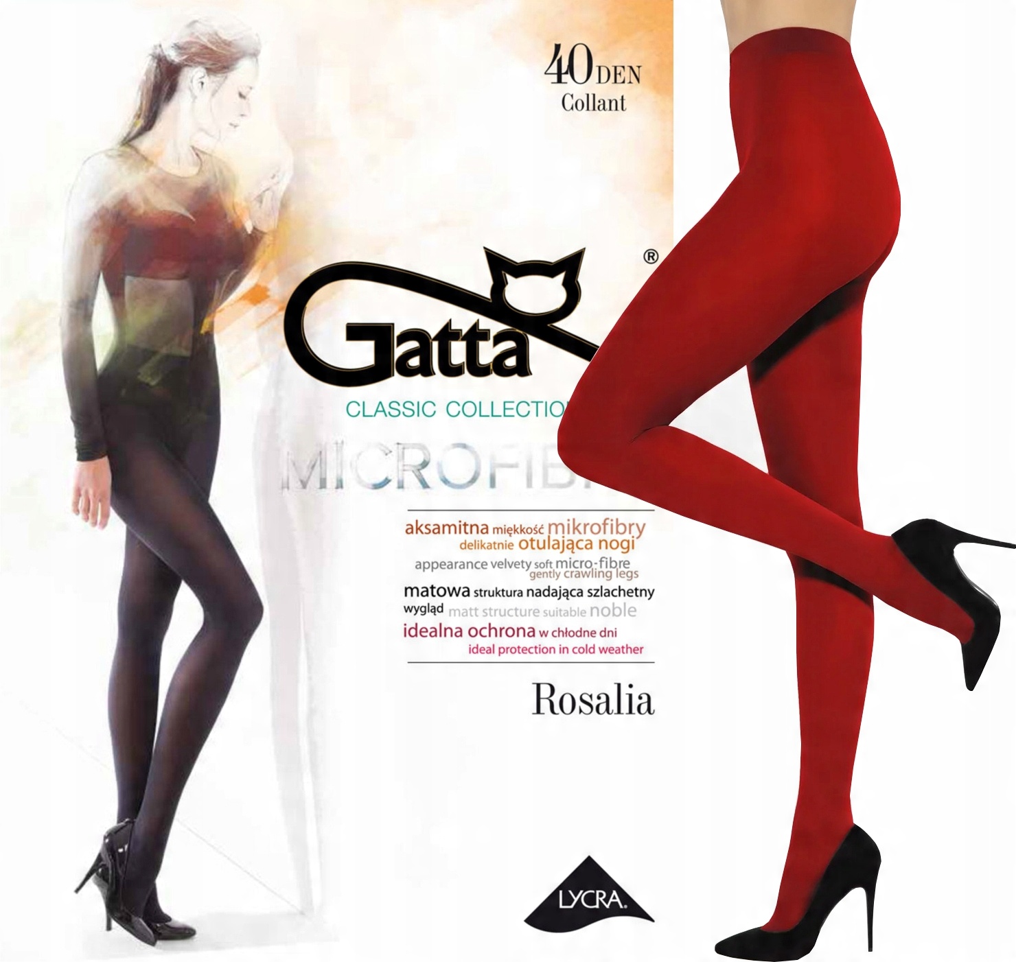 

Gatta Rosalia rajstopy 40 den Hot Lips 3 M