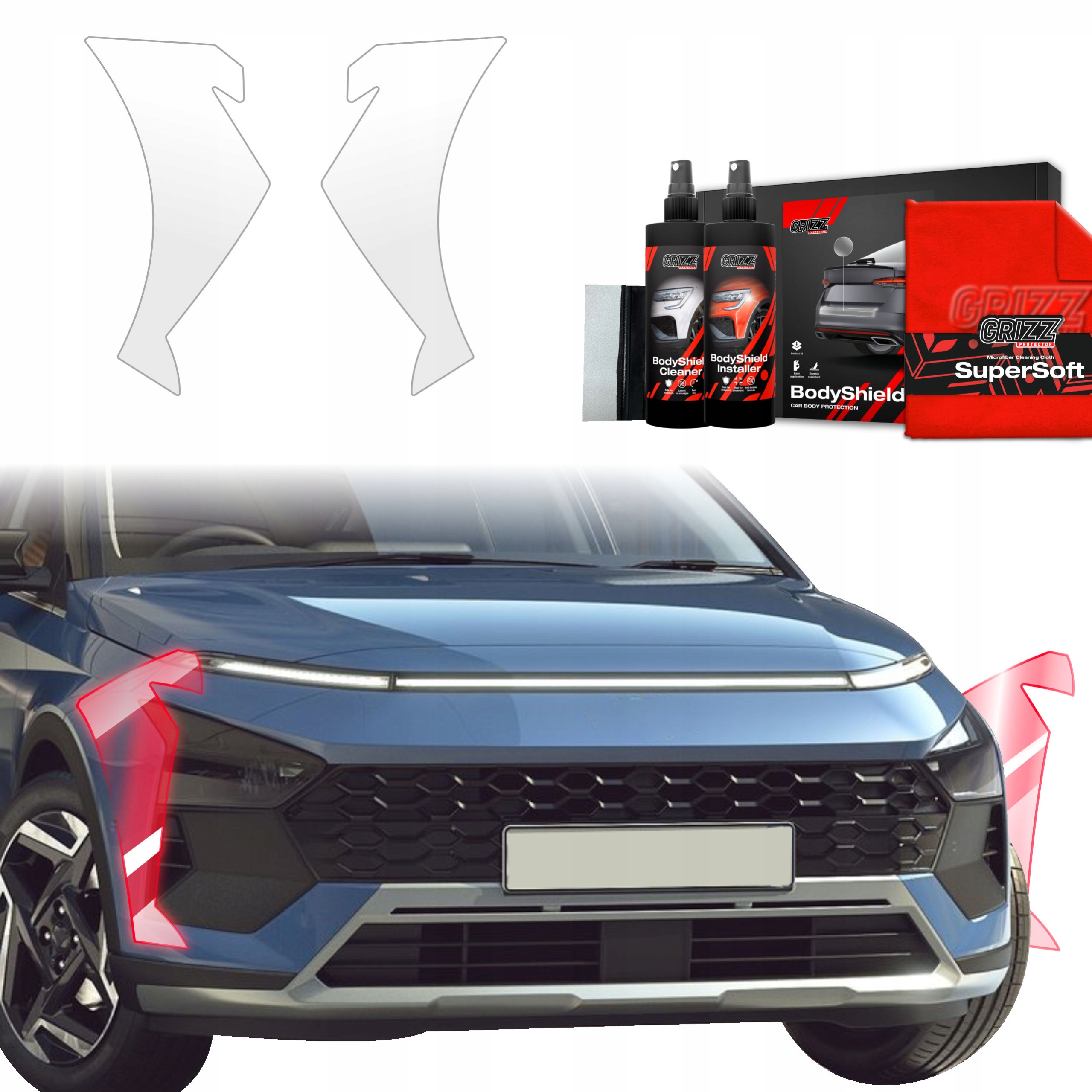 2v1 Fólie na nárazník Ppf pro Hyundai Bayon (2024-2025) Grizz