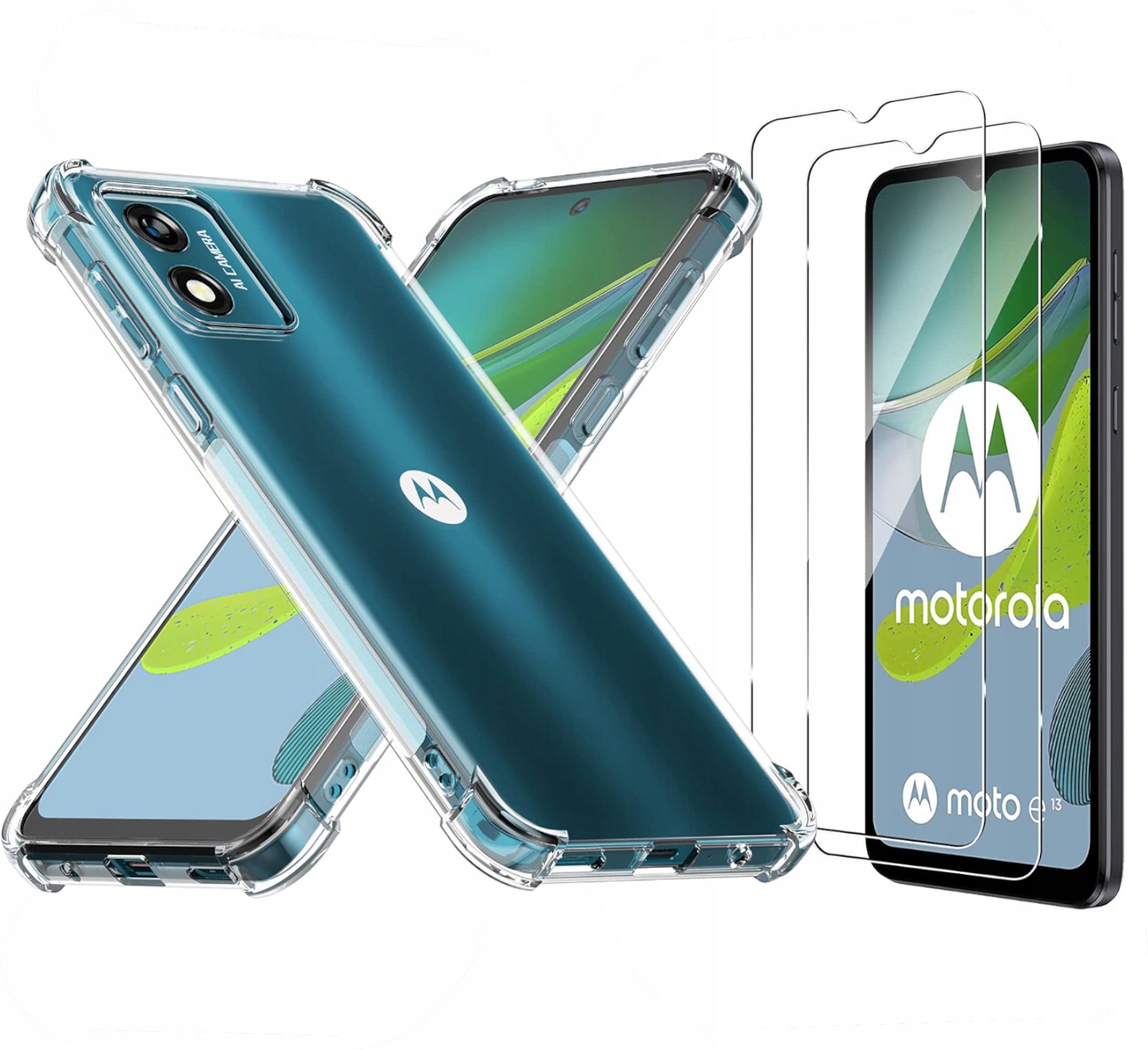 

Etui A-shock Clear 2x Szkło do Motorola Moto E13